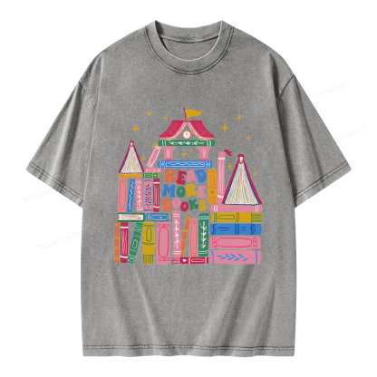 Pagewings Read More Books Unisex Washed T-shirt