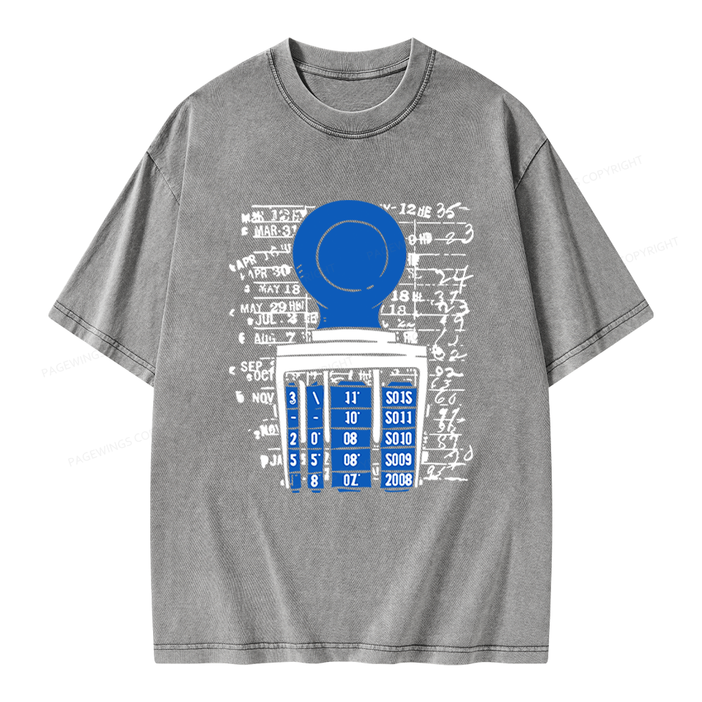 Pagewings Books Library Stamp Unisex Washed T-shirt