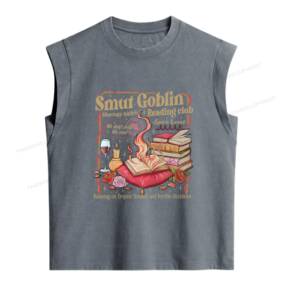 Pagewings Smut Goblin Dark Romance Women's Washed Tank Top