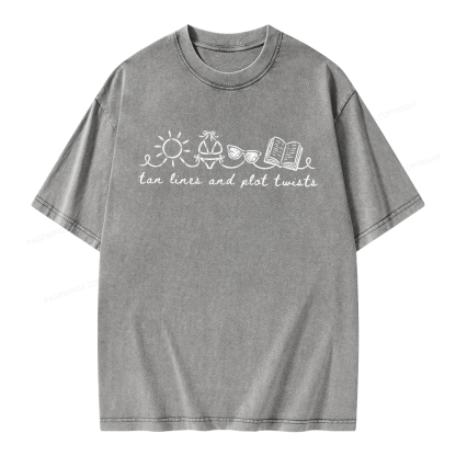 Pagewings Summer Reading Unisex Washed T-shirt