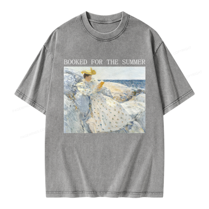 Pagewings Booked for the Summer Unisex Washed T-shirt