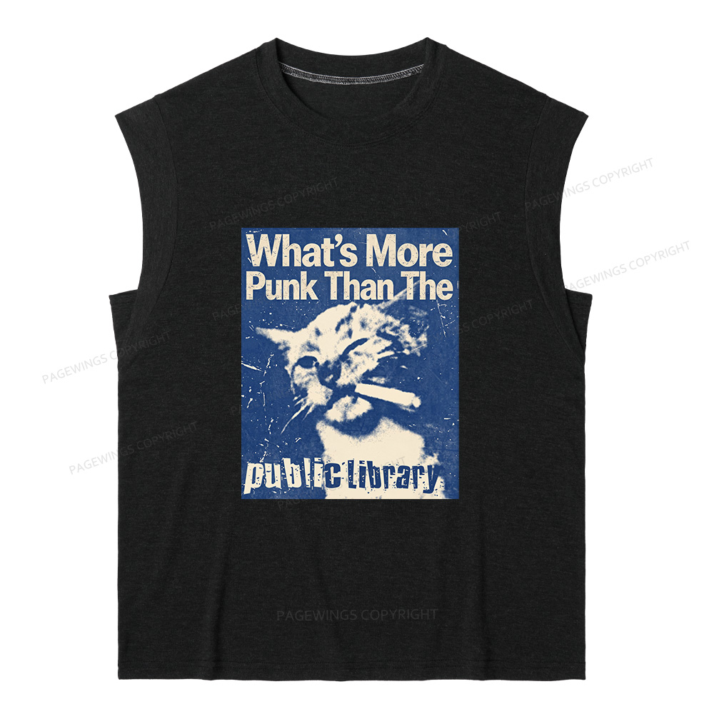 Pagewings What's More Punk Than The Public Library15772 Bookish Women's Heather Tank Top
