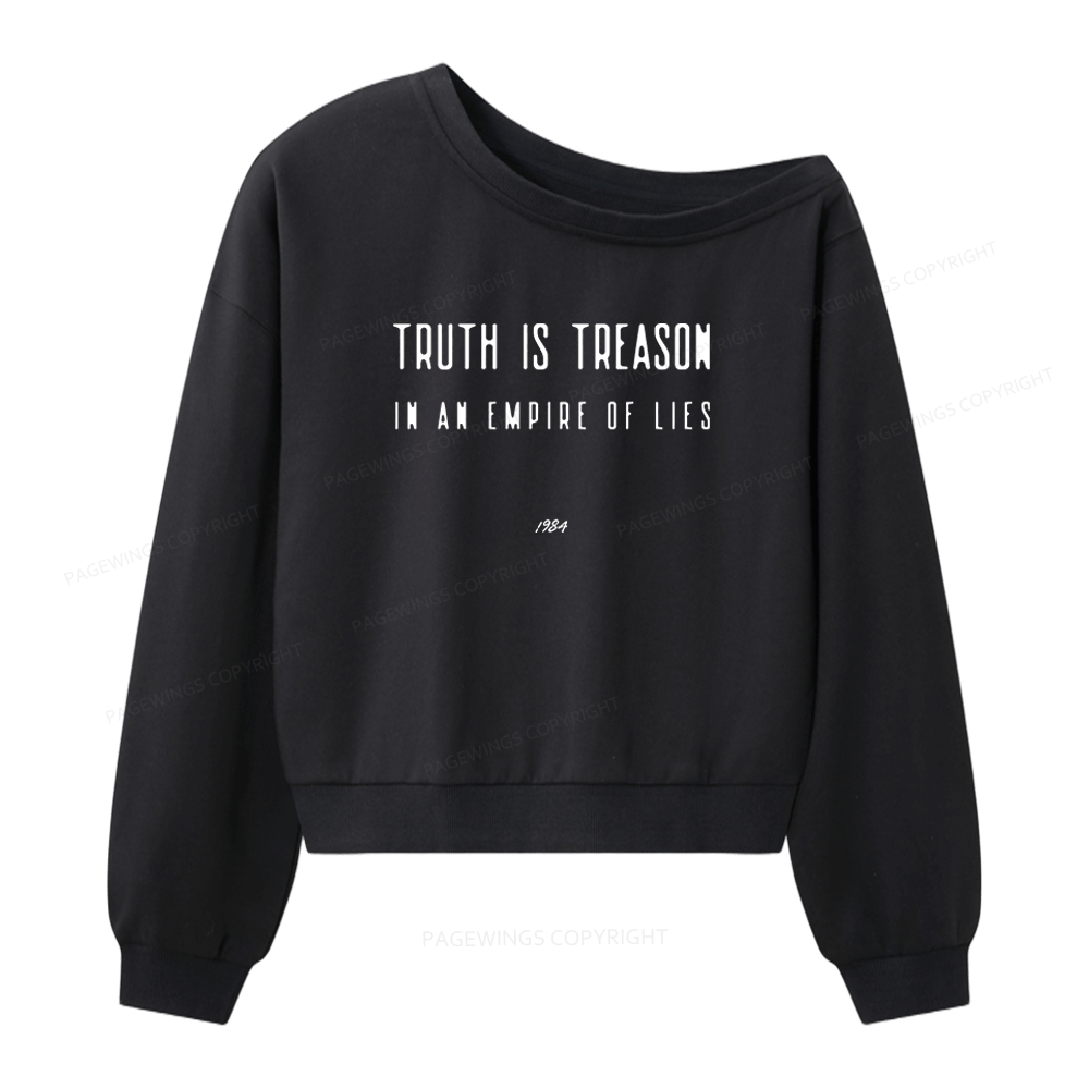 Pagewings Dystopian Book Lover 16415 Bookish Women Off Shoulder Sweatshirt
