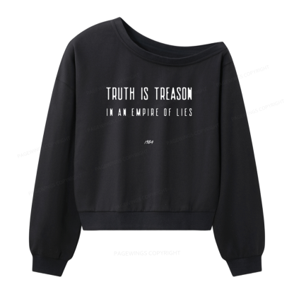 Pagewings Dystopian Book Lover 16415 Bookish Women Off Shoulder Sweatshirt