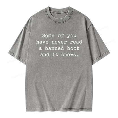 Pagewings Read Banned Books Unisex Washed T-shirt