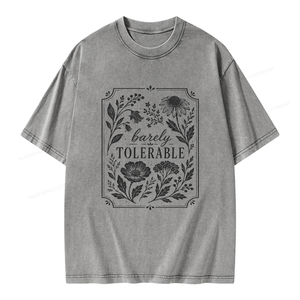 Pagewings Barely Tolerable Unisex Washed T-shirt