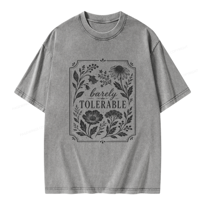 Pagewings Barely Tolerable Unisex Washed T-shirt