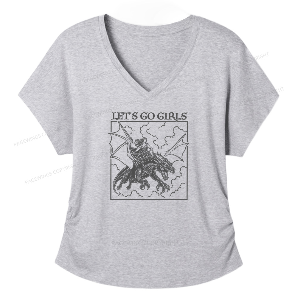 Pagewing Let's Go Girls16145 Soft Women's Modal V-neck T-shirt