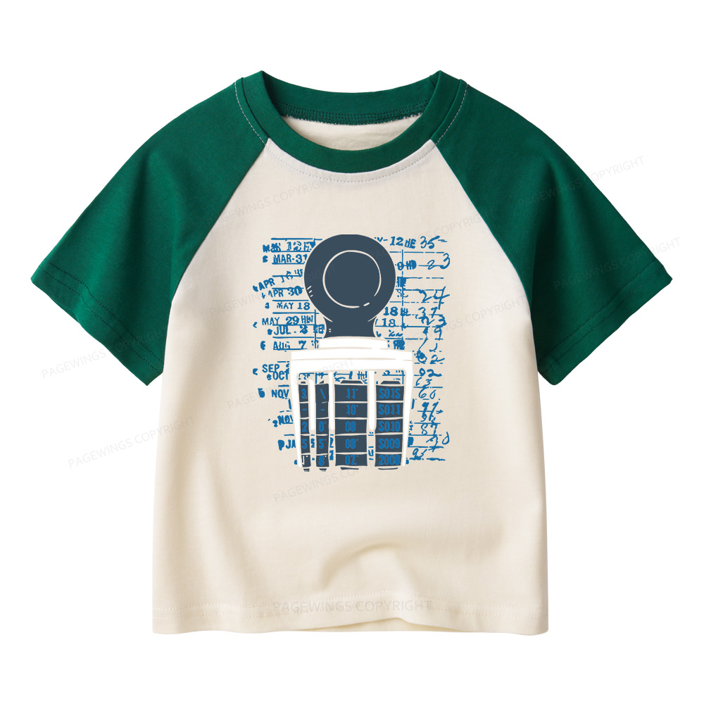 Pagewings Books Library Stamp16436 Kids Raglan T-shirt