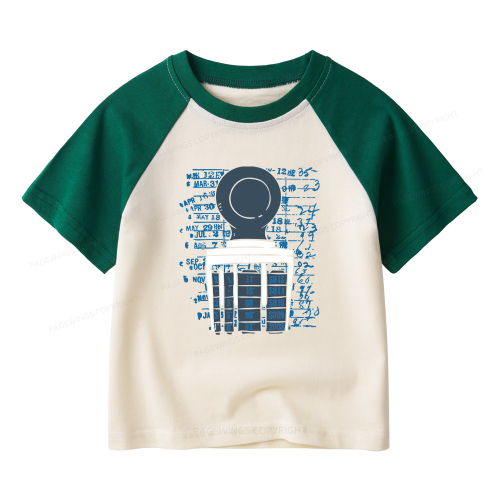 Pagewings Books Library Stamp16436 Kids Raglan T-shirt