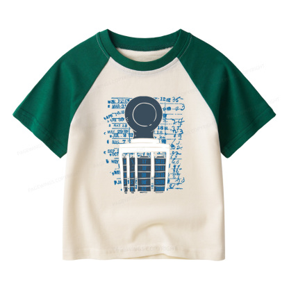 Pagewings Books Library Stamp16436 Kids Raglan T-shirt