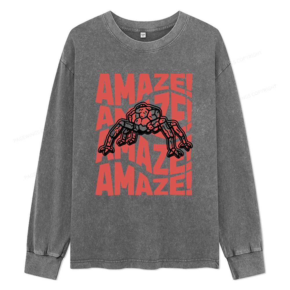 Pagewings Read Sci-Fi Unisex Washed Long Sleeve T-shirt