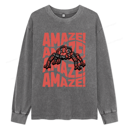 Pagewings Read Sci-Fi Unisex Washed Long Sleeve T-shirt