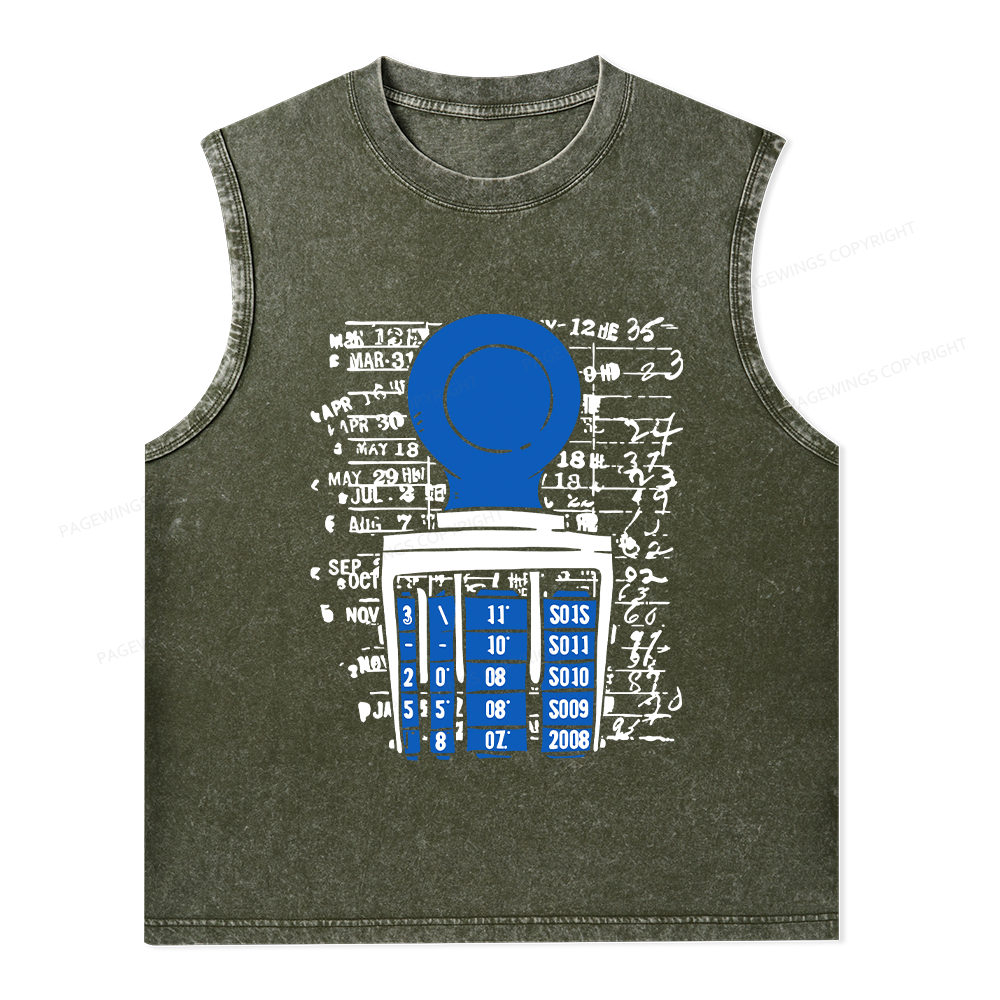 Pagewings Books Library Stamp16436 Bookish Unisex Washed Tank Top
