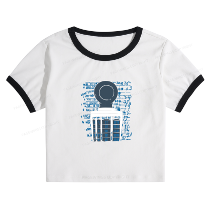 Pagewings Books Library Stamp16436 Baby Tee Cropped Ringer T-Shirt