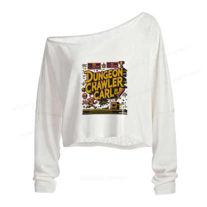 Pagewings Sci Fi Bookish Slouchy Long Sleeve Off Shoulder T-shirts