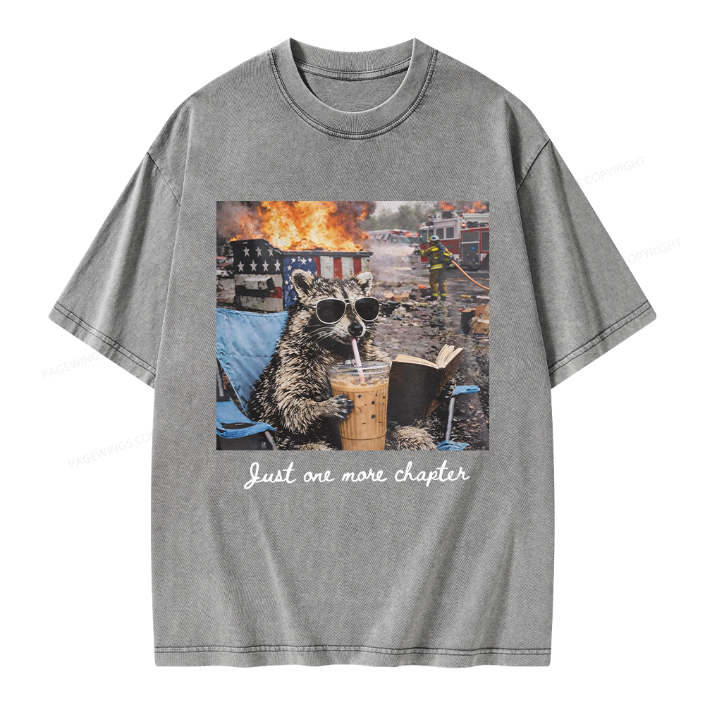 Pagewings Just One More Chapter Unisex Washed T-shirt