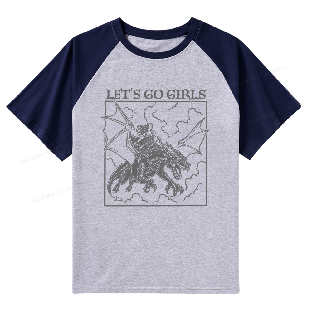 Pagewing Let's Go Girls Book Bookish Raglan T-shirt