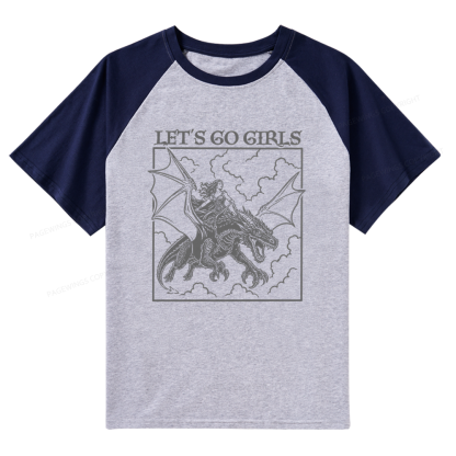 Pagewing Let's Go Girls Book Bookish Raglan T-shirt