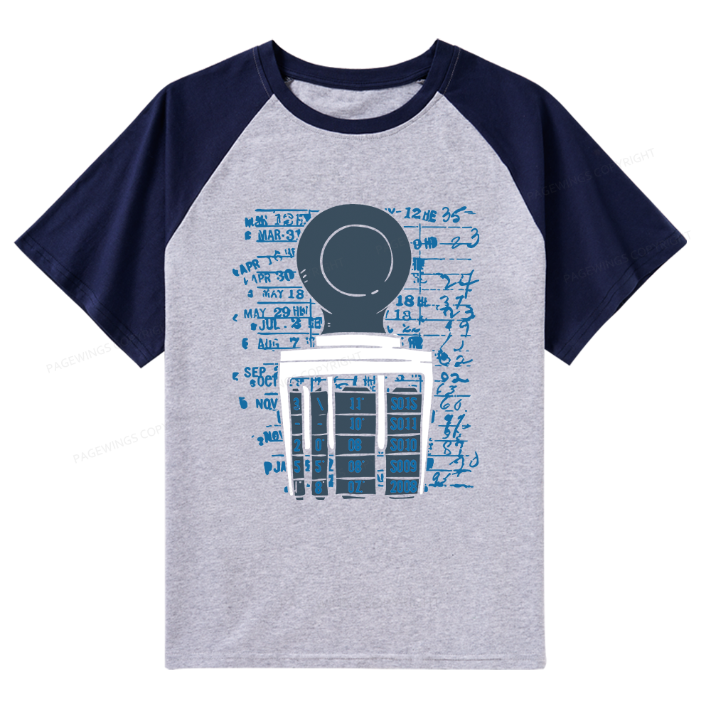 Pagewings Books Library Stamp Bookish Raglan T-shirt