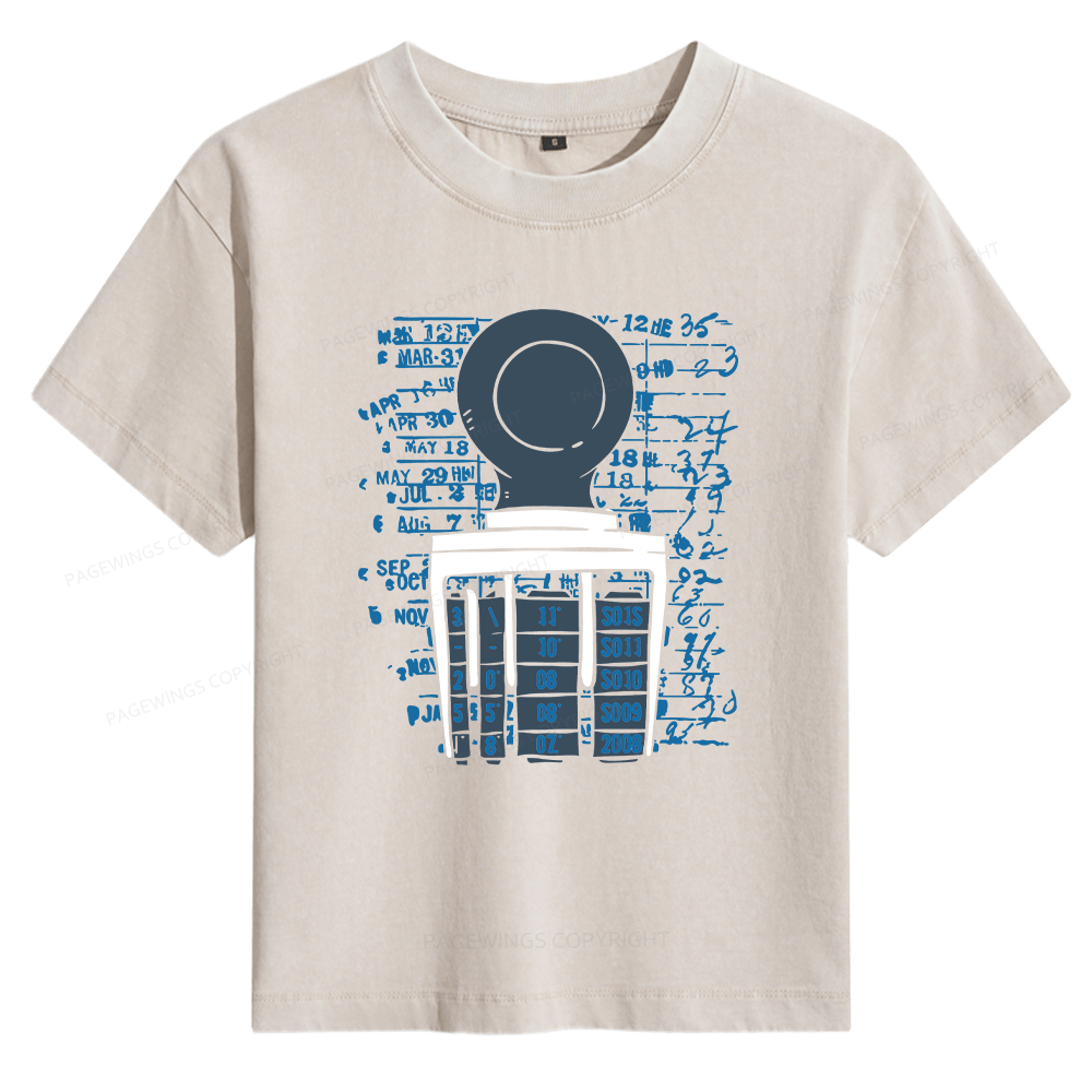 Pagewings Books Library Stamp Bookish Women's Washed T-shirt