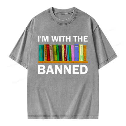 Pagewings I'm With The Banned Unisex Washed T-shirt