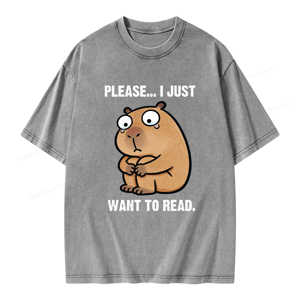 Pagewings I Just Want To Read Unisex Washed T-shirt
