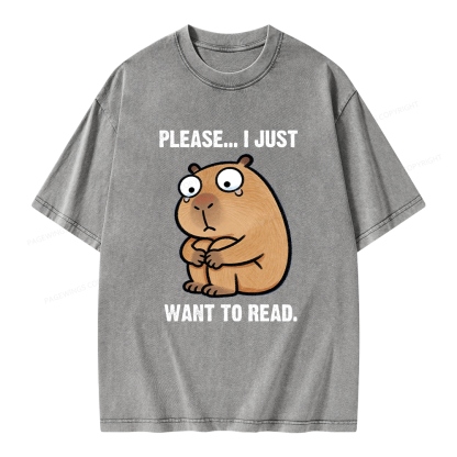 Pagewings I Just Want To Read Unisex Washed T-shirt