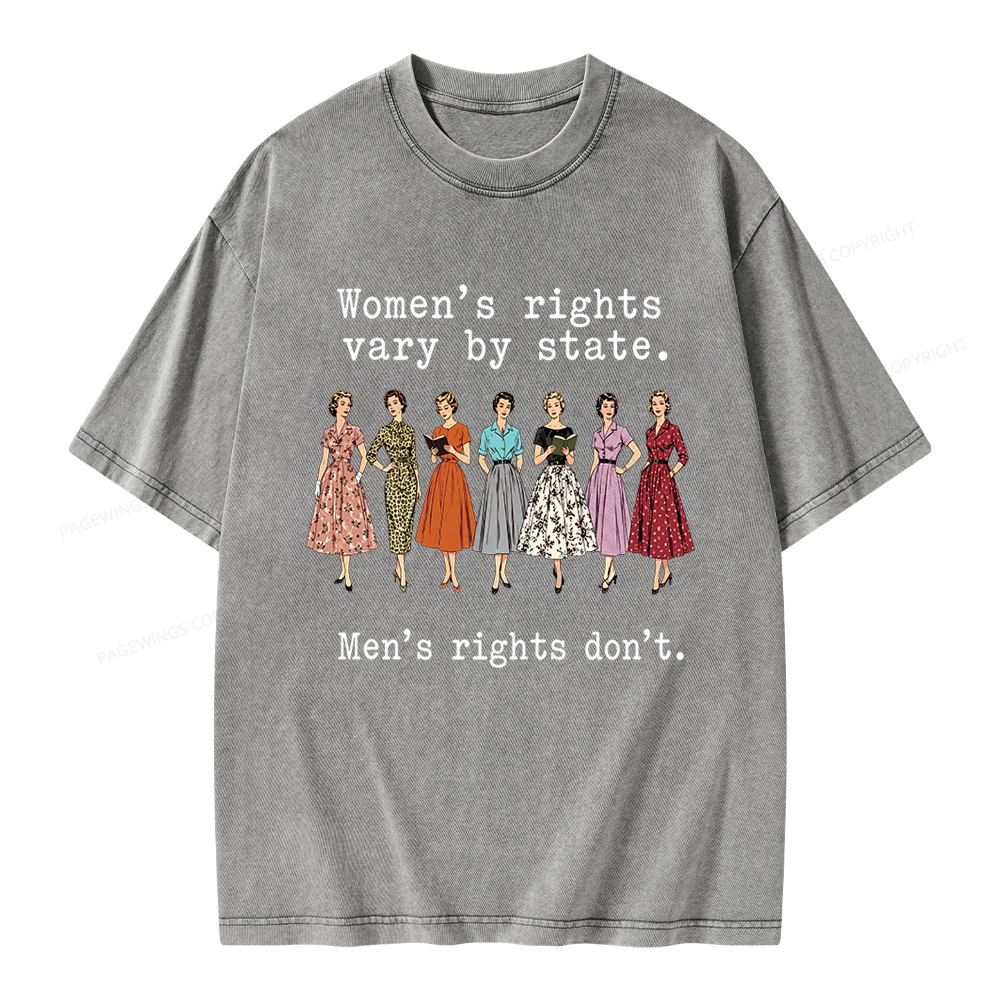 Pagewings Women's Rights Vary By State Unisex Washed T-shirt