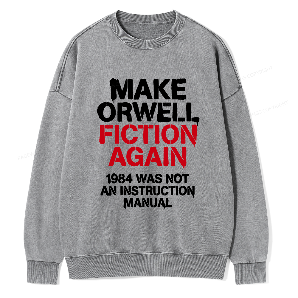 Pagewings Dystopian Book Lover Unisex Washed Sweatshirt