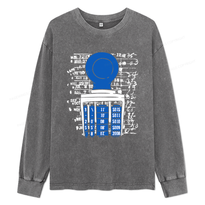 Pagewings Books Library Stamp Unisex Washed Long Sleeve T-shirt