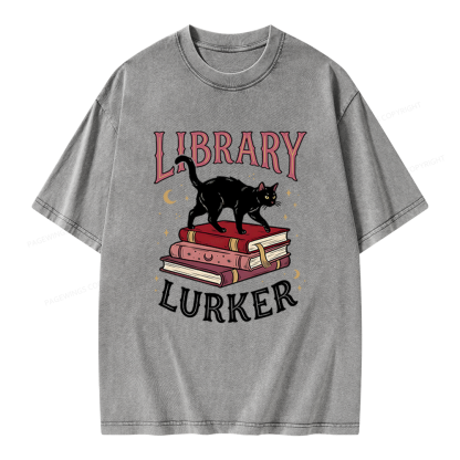 Pagewings Library Lurker Unisex Washed T-shirt