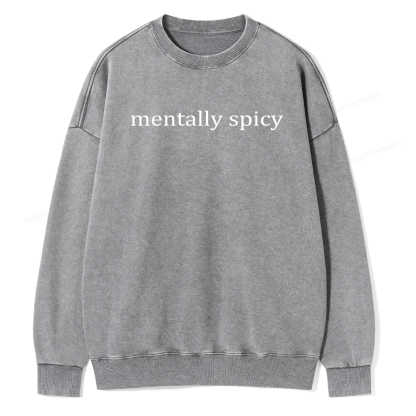 Pagewings Mentally Spicy Unisex Washed Sweatshirt