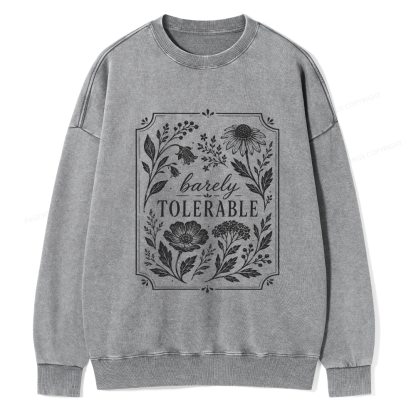 Pagewings Barely Tolerable Unisex Washed Sweatshirt