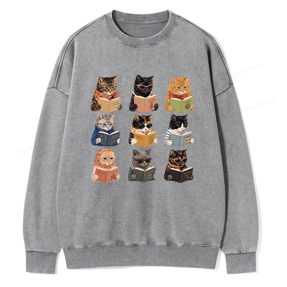 Pagewings Fashion Book Lover Unisex Washed Sweatshirt