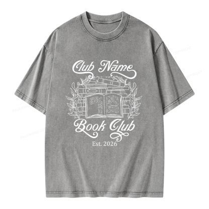 Pagewings Personalized Book Club Unisex Washed T-shirt