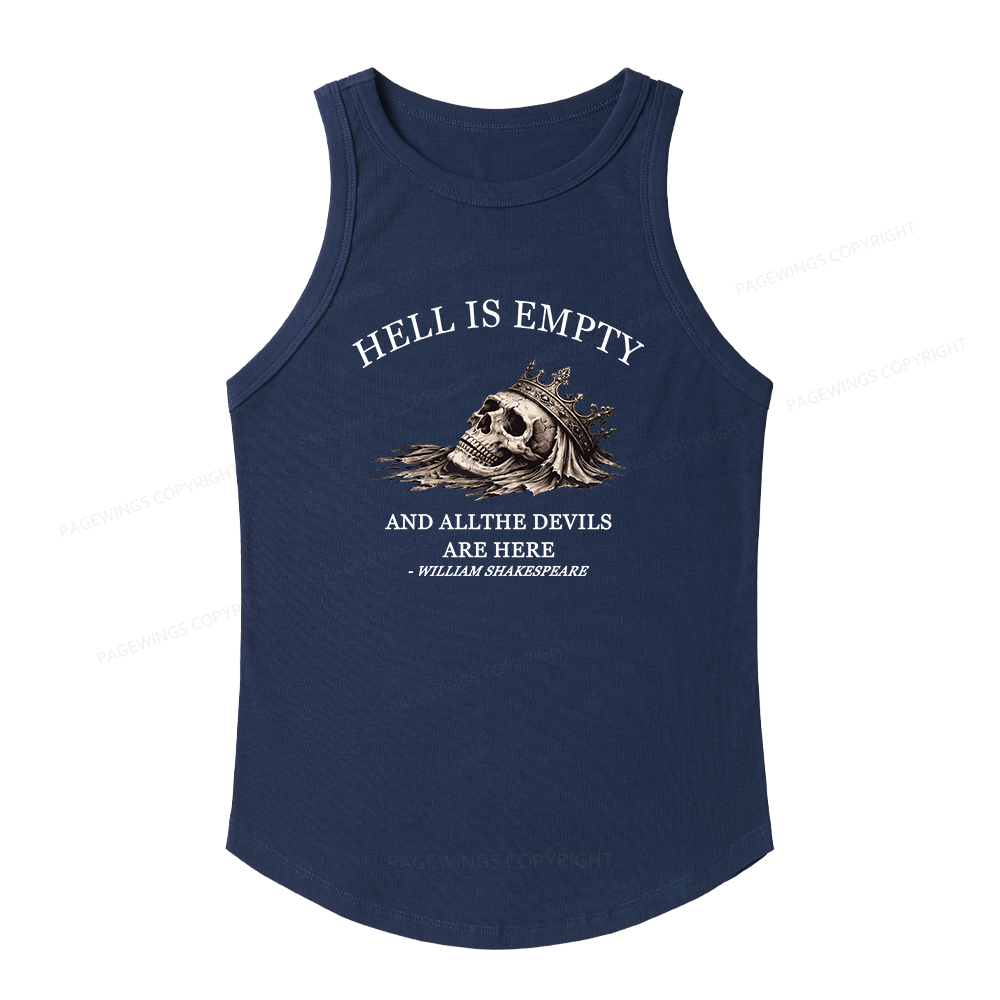 Pagewings Slim Fit Hell Is Empty And All The Devils Are Here Women's Fitted Tank Top 