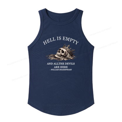 Pagewings Slim Fit Hell Is Empty And All The Devils Are Here Women's Fitted Tank Top 