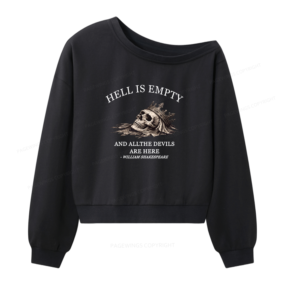 Pagewings Hell Is Empty And All The Devils Are Here Women Off Shoulder Sweatshirt