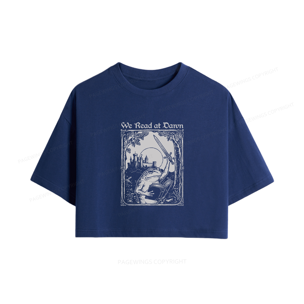 Pagewings We Read at Dawn Book Women Crop Tops