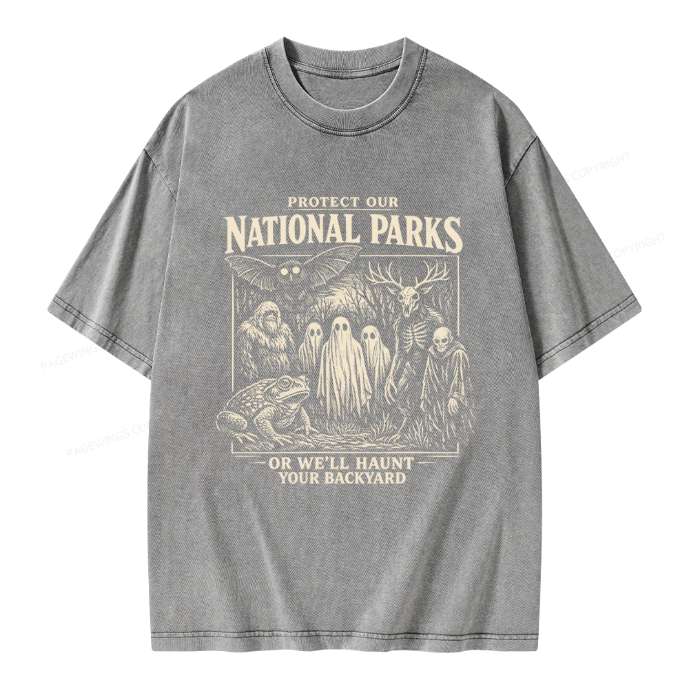 Pagewings Protect Our National Parks Unisex Washed T-shirt