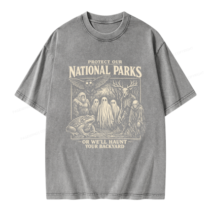 Pagewings Protect Our National Parks Unisex Washed T-shirt