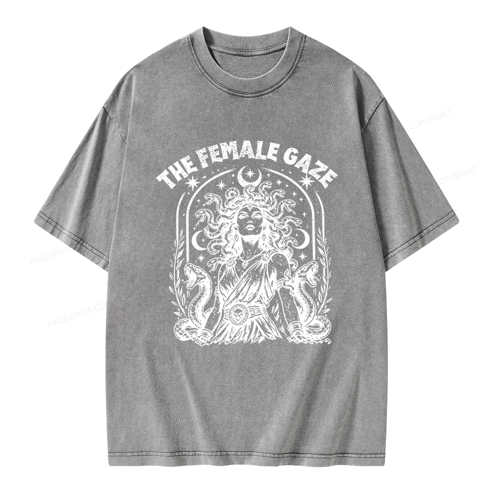 Pagewings Vintage Medusa Feminist Unisex Washed T-shirt