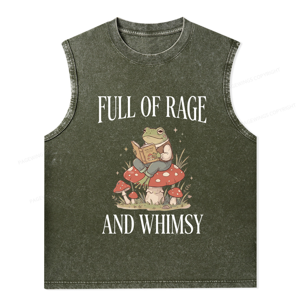 Pagewings Full of Rage and Whimsy Unisex Washed Tank Top