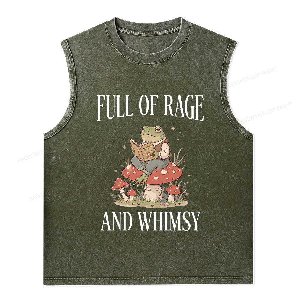 Pagewings Full of Rage and Whimsy Unisex Washed Tank Top