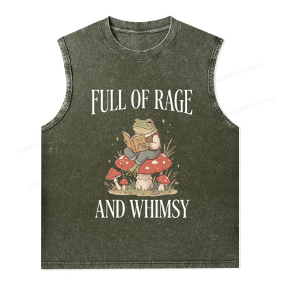 Pagewings Full of Rage and Whimsy Unisex Washed Tank Top