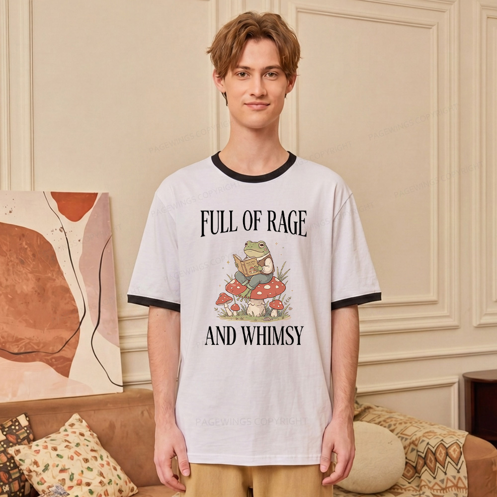 Pagewings Full of Rage and Whimsy  Unisex Ringer T-Shirt 