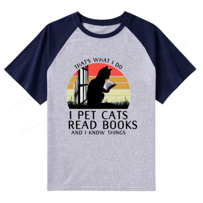 Pagewings Cat And Book Raglan T-shirt