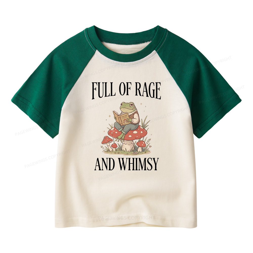 Pagewings Full of Rage and Whimsy Kids Raglan T-shirt 