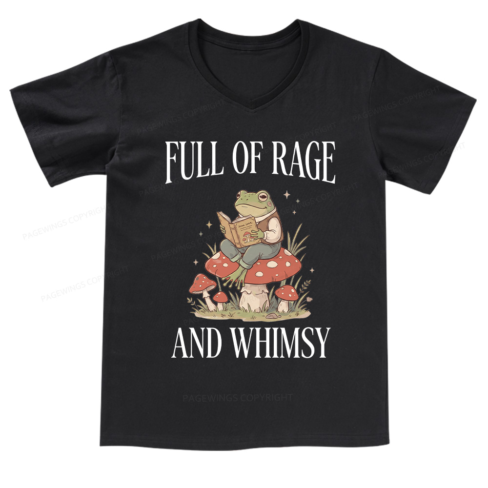 Pagewings Full of Rage and Whimsy V-neck T-shirt